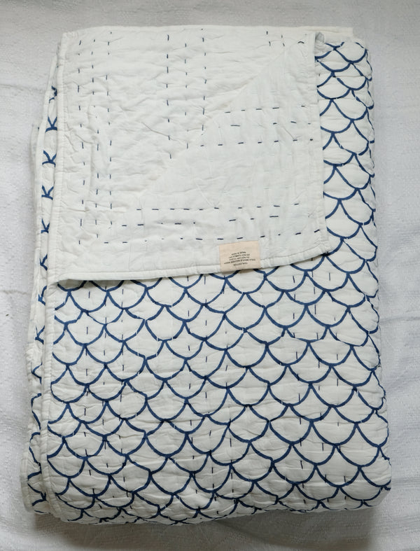 Albatross in Blue Kantha Quilt