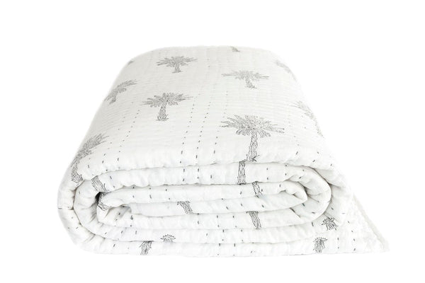 Condor in Grey Kantha Quilt
